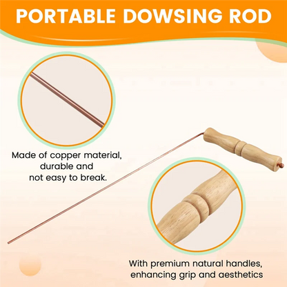 🔮 AB06 Premium Copper Dowsing Rods Kit with Natural Wooden Handles