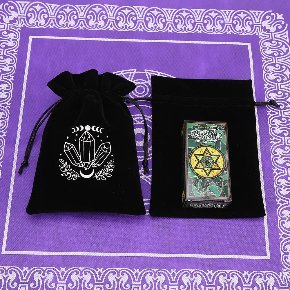 🔮 Black Velvet Moon Phase Tarot Storage Bag