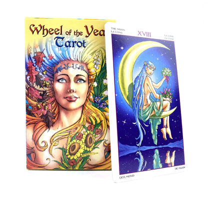 🔮 Wheel of the Year Tarot Deck – 78 Cards (12×7cm) with Paper Guidebook