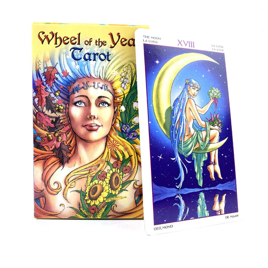 🔮 Wheel of the Year Tarot Deck – 78 Cards (12×7cm) with Paper Guidebook