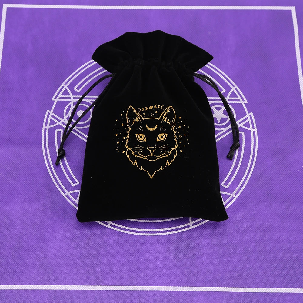 🔮 Black Velvet Moon Phase Tarot Storage Bag