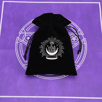 🔮 Black Velvet Moon Phase Tarot Storage Bag