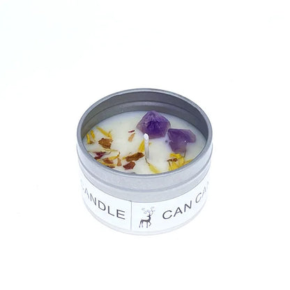 ✨ Golden Tin Crystal Aromatherapy Candle — 2.46oz Scented Soy Wax Candle