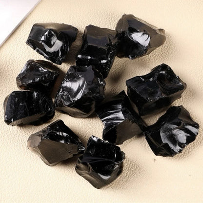 ⚫ Raw Black Obsidian Crystal — Natural Quartz Healing Stone