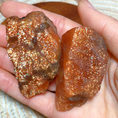 Natural Crystal Gem Sunstone Raw Stone Golden Rainbow Flash Gemstone Desk Reiki Home Decoration Gift Rare Prismatic