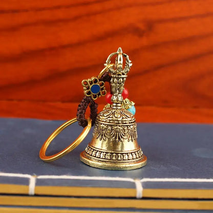 🔔 Retro Tibetan Brass Wind Chime – Die-Cast Copper Bell Pendant for Garden, Patio, and Home Décor