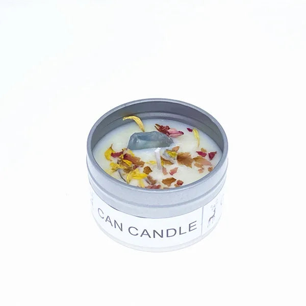 ✨ Golden Tin Crystal Aromatherapy Candle — 2.46oz Scented Soy Wax Candle