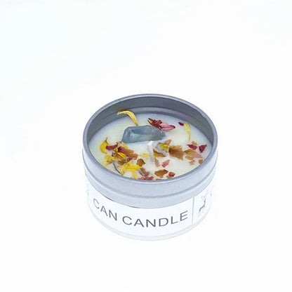 ✨ Golden Tin Crystal Aromatherapy Candle — 2.46oz Scented Soy Wax Candle