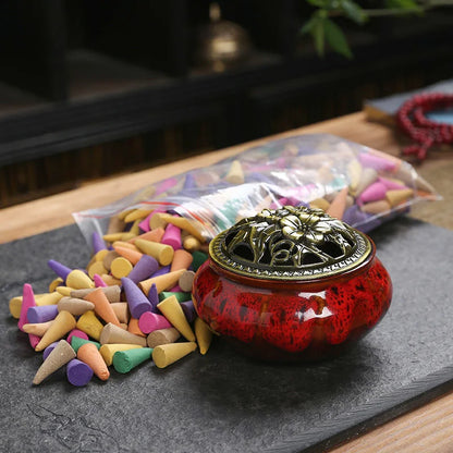 🌿 60-Piece Natural Backflow Incense Cones — Mixed Floral Scents
