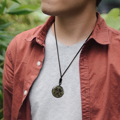 Quartz Obsidian Seven Archangel Pendant