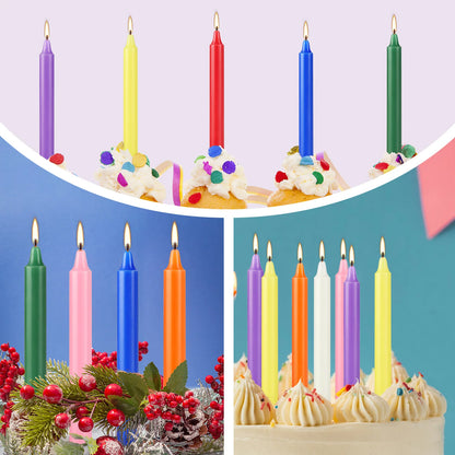 🕯️40 pcs Unscented Assorted Colors Mini Taper Candles