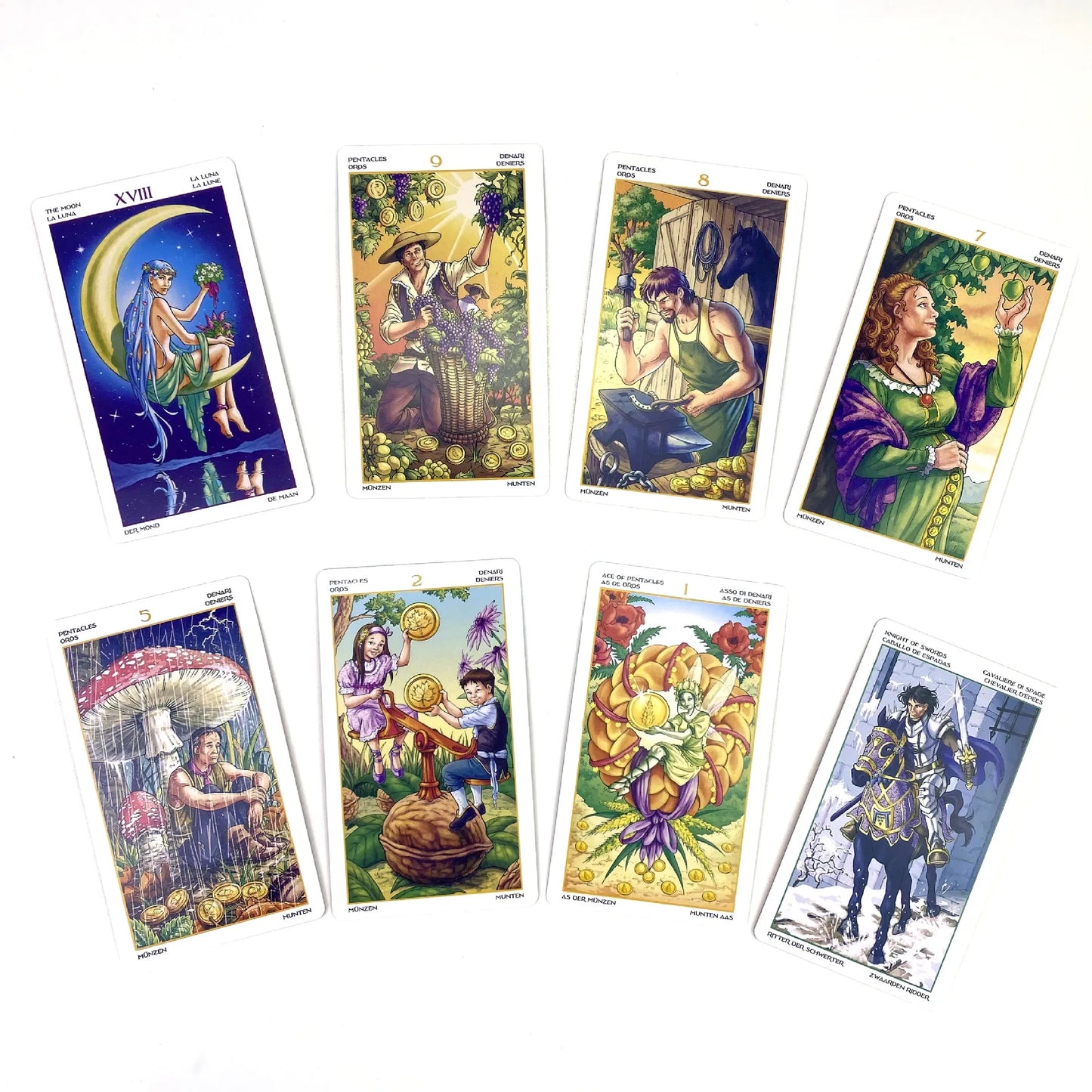 🔮 Wheel of the Year Tarot Deck – 78 Cards (12×7cm) with Paper Guidebook