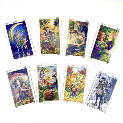 🔮 Wheel of the Year Tarot Deck – 78 Cards (12×7cm) with Paper Guidebook