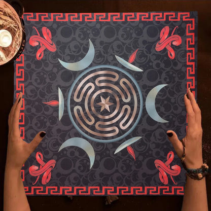 🌒🔮 Hecate Goddess Tarot Tablecloth — Altar Cloth for Readings, Divination & Rituals