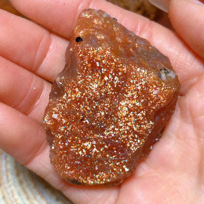 Natural Crystal Gem Sunstone Raw Stone Golden Rainbow Flash Gemstone Desk Reiki Home Decoration Gift Rare Prismatic