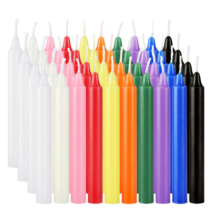 🕯️40 pcs Unscented Assorted Colors Mini Taper Candles