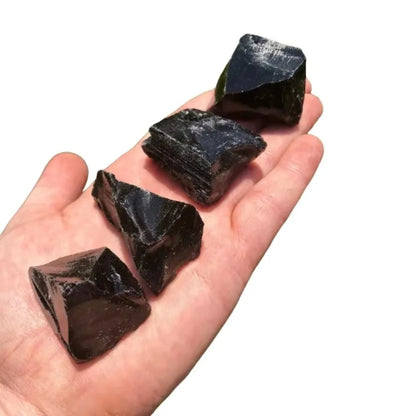 ⚫ Raw Black Obsidian Crystal — Natural Quartz Healing Stone