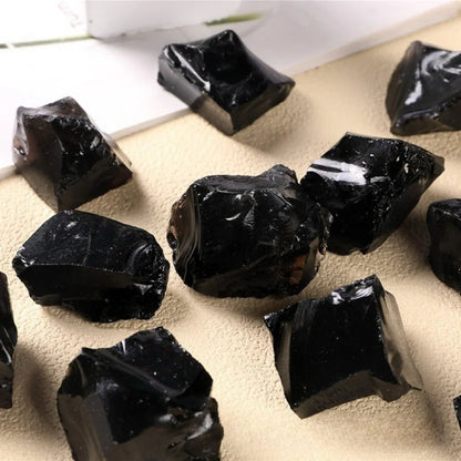 ⚫ Raw Black Obsidian Crystal — Natural Quartz Healing Stone