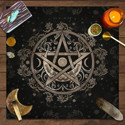 🌙 Tarot & Altar Cloth — Moon Phase, Sun, and Starry Sky Design