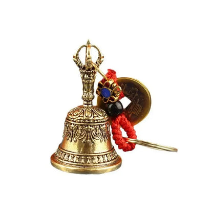 🔔 Retro Tibetan Brass Wind Chime – Die-Cast Copper Bell Pendant for Garden, Patio, and Home Décor