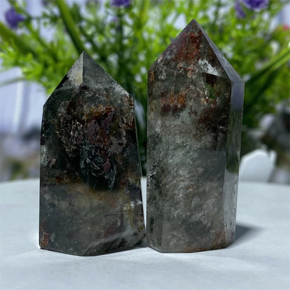 🔮 Natural Ghost Phantom Quartz Crystal Tower