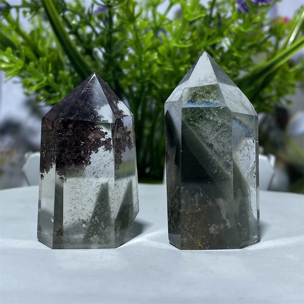 🔮 Natural Ghost Phantom Quartz Crystal Tower