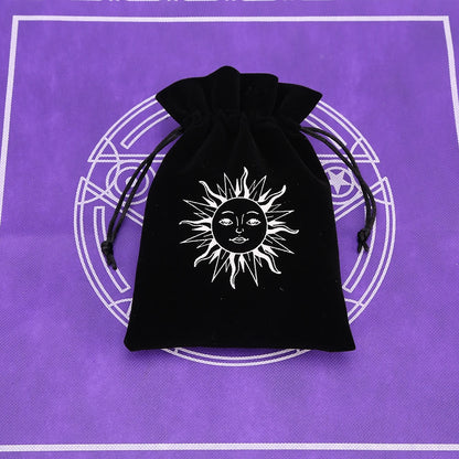 🔮 Black Velvet Moon Phase Tarot Storage Bag