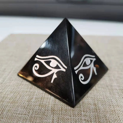 🖤 Black Obsidian Healing Pyramid – 40–50mm