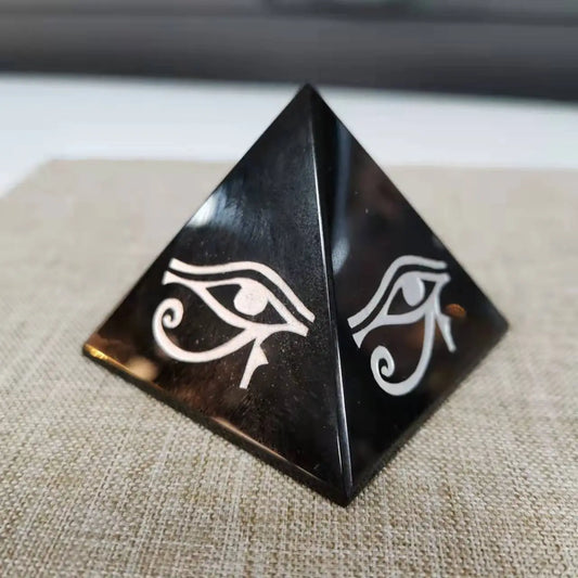 🖤 Black Obsidian Healing Pyramid – 40–50mm
