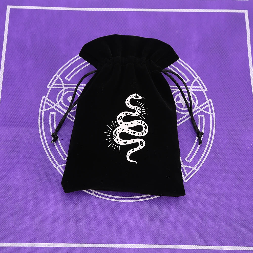 🔮 Black Velvet Moon Phase Tarot Storage Bag