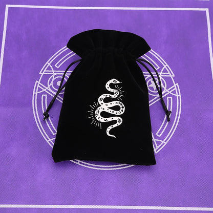 🔮 Black Velvet Moon Phase Tarot Storage Bag