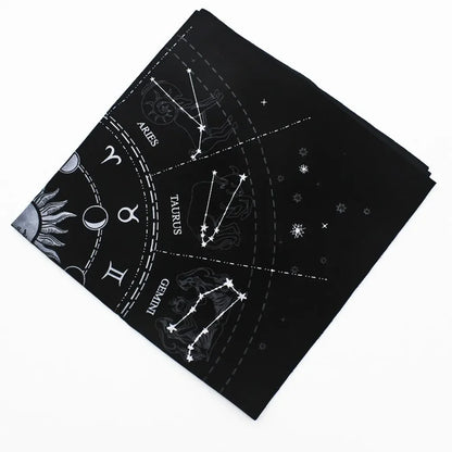 🌌 12 Constellations Velvet Tarot Cloth — Astrology Altar & Divination Table Mat