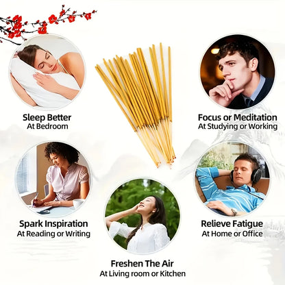 🌿 Natural Aromatherapy Incense Sticks — 80 / 200 pcs Set