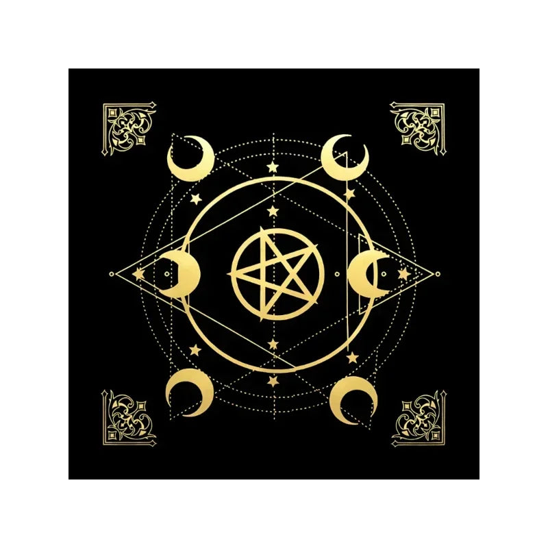 🌙 Tarot & Altar Cloth — Moon Phase, Sun, and Starry Sky Design