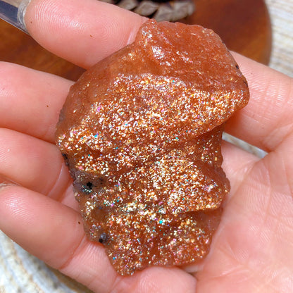 Natural Crystal Gem Sunstone Raw Stone Golden Rainbow Flash Gemstone Desk Reiki Home Decoration Gift Rare Prismatic