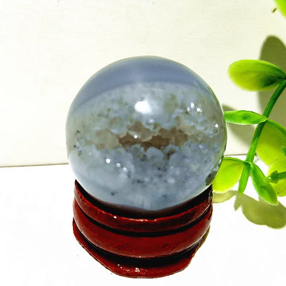 🔮 Natural Agate Druzy Crystal Ball — Geode Sphere for Feng Shui & Energy Healing