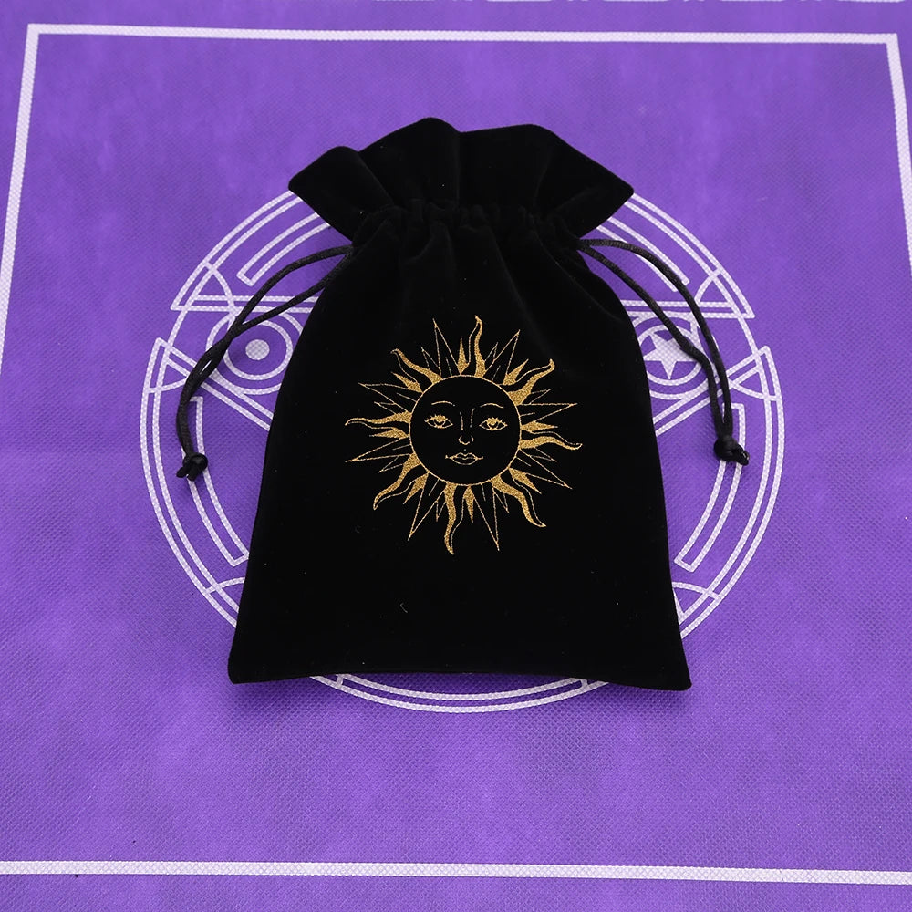 🔮 Black Velvet Moon Phase Tarot Storage Bag