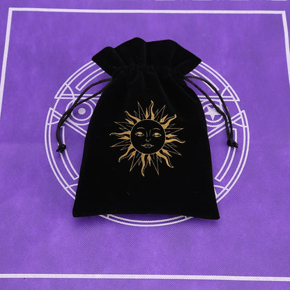 🔮 Black Velvet Moon Phase Tarot Storage Bag