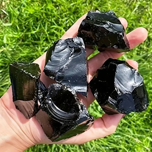 ⚫ Raw Black Obsidian Crystal — Natural Quartz Healing Stone